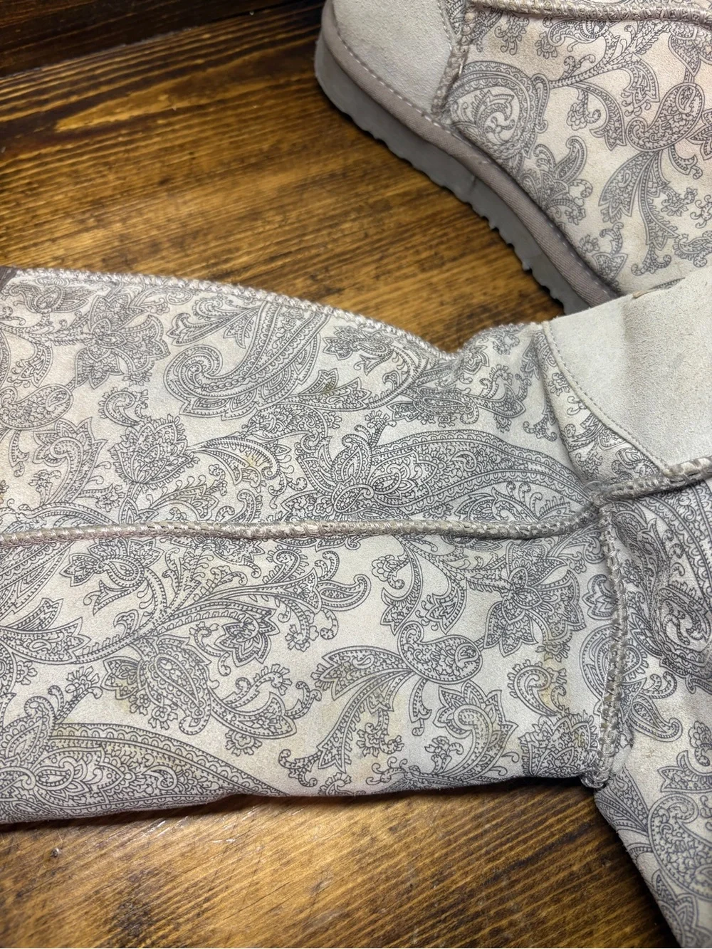 Ugg gray paisley tall boots size 8